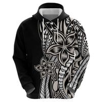 Polynesian Plumeria Floral Tattoo Pattern Zip Hoodie Beige Style LT9 - Polynesian Pride