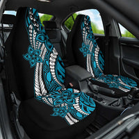 Polynesian Plumeria Floral Tattoo Pattern Car Seat Cover Blue Style LT9 One Size Blue - Polynesian Pride