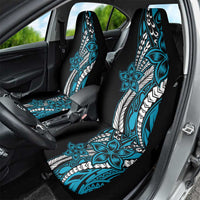 Polynesian Plumeria Floral Tattoo Pattern Car Seat Cover Blue Style LT9 - Polynesian Pride