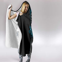 Polynesian Plumeria Floral Tattoo Pattern Hooded Blanket Blue Style LT9 - Polynesian Pride