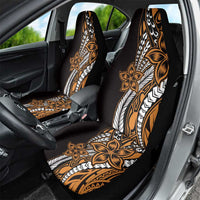 Polynesian Plumeria Floral Tattoo Pattern Car Seat Cover Gold Style LT9 - Polynesian Pride