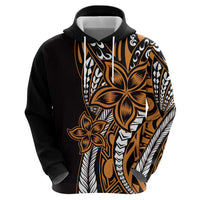Polynesian Plumeria Floral Tattoo Pattern Zip Hoodie Gold Style LT9 - Polynesian Pride