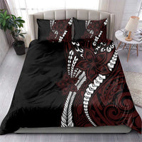 Polynesian Plumeria Floral Tattoo Pattern Bedding Set Oxblood Style LT9 - Polynesian Pride