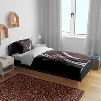 Polynesian Plumeria Floral Tattoo Pattern Bedding Set Oxblood Style LT9 - Polynesian Pride