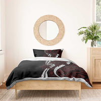 Polynesian Plumeria Floral Tattoo Pattern Bedding Set Oxblood Style LT9 - Polynesian Pride