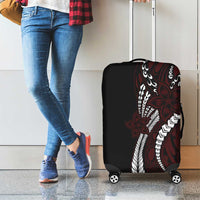 Polynesian Plumeria Floral Tattoo Pattern Luggage Cover Oxblood Style LT9 - Polynesian Pride