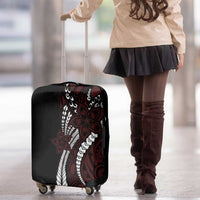 Polynesian Plumeria Floral Tattoo Pattern Luggage Cover Oxblood Style LT9 - Polynesian Pride
