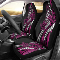 Polynesian Plumeria Floral Tattoo Pattern Car Seat Cover Pink Style LT9 - Polynesian Pride