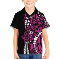 Polynesian Plumeria Floral Tattoo Pattern Hawaiian Shirt Pink Style