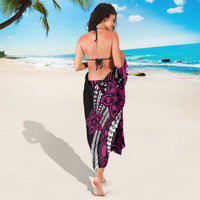 Polynesian Plumeria Floral Tattoo Pattern Sarong Pink Style