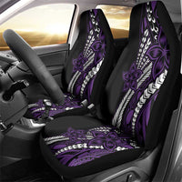 Polynesian Plumeria Floral Tattoo Pattern Car Seat Cover Purple Style LT9 - Polynesian Pride