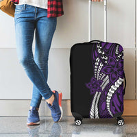 Polynesian Plumeria Floral Tattoo Pattern Luggage Cover Purple Style LT9 - Polynesian Pride