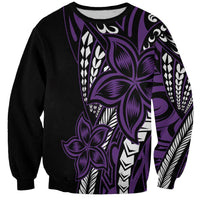 Polynesian Plumeria Floral Tattoo Pattern Sweatshirt Purple Style