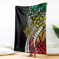 Polynesian Plumeria Floral Tattoo Pattern Blanket Reggae Style