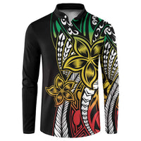 Polynesian Plumeria Floral Tattoo Pattern Button Sweatshirt Reggae Style LT9 Reggae - Polynesian Pride