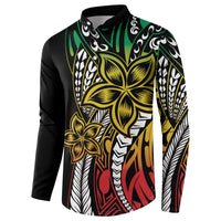 Polynesian Plumeria Floral Tattoo Pattern Button Sweatshirt Reggae Style LT9 - Polynesian Pride