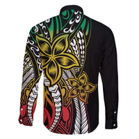 Polynesian Plumeria Floral Tattoo Pattern Family Matching Tank Maxi Dress and Hawaiian Shirt Reggae Style