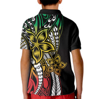 Polynesian Plumeria Floral Tattoo Pattern Kid Polo Shirt Reggae Style