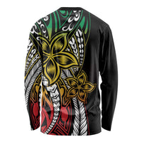 Polynesian Plumeria Floral Tattoo Pattern Long Sleeve Shirt Reggae Style LT9 - Polynesian Pride