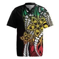Polynesian Plumeria Floral Tattoo Pattern Rugby Jersey Reggae Style