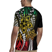 Polynesian Plumeria Floral Tattoo Pattern Rugby Jersey Reggae Style