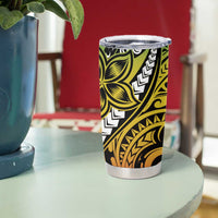 Polynesian Plumeria Floral Tattoo Pattern Tumbler Cup Reggae Style