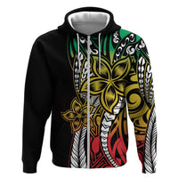 Polynesian Plumeria Floral Tattoo Pattern Zip Hoodie Reggae Style LT9 Zip Hoodie Reggae - Polynesian Pride