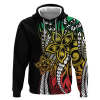 Polynesian Plumeria Floral Tattoo Pattern Zip Hoodie Reggae Style LT9 Pullover Hoodie Reggae - Polynesian Pride