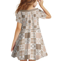 Hawaiian Palaka Quilt Pattern Family Matching Off The Shoulder Long Sleeve Dress and Hawaiian Shirt Hawaii Culture Bird of Paradise Exotic Motif - Polynesian Pride