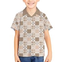 Hawaiian Palaka Quilt Pattern Family Matching Puletasi and Hawaiian Shirt Hawaii Culture Bird of Paradise Exotic Motif - Polynesian Pride