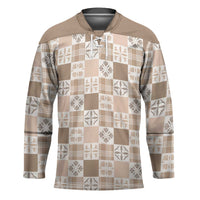 Hawaiian Palaka Quilt Pattern Hockey Jersey Hawaii Culture Bird of Paradise Exotic Motif - Polynesian Pride