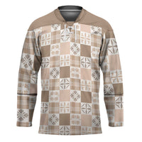 Hawaiian Palaka Quilt Pattern Hockey Jersey Hawaii Culture Bird of Paradise Exotic Motif - Polynesian Pride