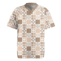 Hawaiian Palaka Quilt Pattern Rugby Jersey Hawaii Culture Bird of Paradise Exotic Motif - Polynesian Pride