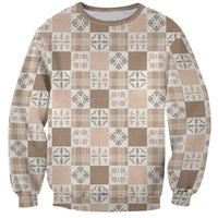 Hawaiian Palaka Quilt Pattern Sweatshirt Hawaii Culture Bird of Paradise Exotic Motif - Polynesian Pride