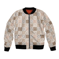 Hawaiian Palaka Quilt Pattern Bomber Jacket Hawaii Culture Honu Turtle - Polynesian Pride