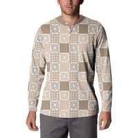 Hawaiian Palaka Quilt Pattern Button Sweatshirt Hawaii Culture Honu Turtle - Polynesian Pride
