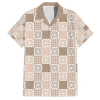 Hawaiian Palaka Quilt Pattern Family Matching Off The Shoulder Long Sleeve Dress and Hawaiian Shirt Hawaii Culture Honu Turtle - Polynesian Pride