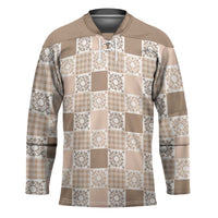 Hawaiian Palaka Quilt Pattern Hockey Jersey Hawaii Culture Honu Turtle - Polynesian Pride