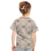 Hawaiian Palaka Quilt Pattern Kid T Shirt Hawaii Culture Honu Turtle - Polynesian Pride