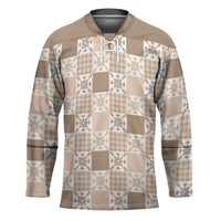 Hawaiian Palaka Quilt Pattern Hockey Jersey Hawaii Culture Pineapple - Polynesian Pride