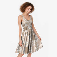 Hawaiian Palaka Quilt Pattern Midi Dress Hawaii Culture Pineapple - Polynesian Pride