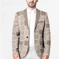 Hawaiian Palaka Quilt Pattern Blazer Hawaii Culture Tropical Flowers Mix - Polynesian Pride