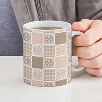 Hawaiian Palaka Quilt Pattern Ceramic Mug Hawaii Culture Tropical Flowers Mix - Polynesian Pride