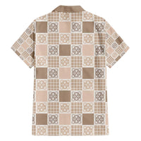 Hawaiian Palaka Quilt Pattern Family Matching Long Sleeve Bodycon Dress and Hawaiian Shirt Hawaii Culture Tropical Flowers Mix - Polynesian Pride