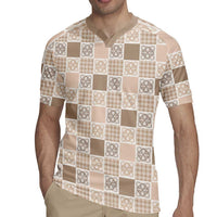 Hawaiian Palaka Quilt Pattern Rugby Jersey Hawaii Culture Tropical Flowers Mix - Polynesian Pride