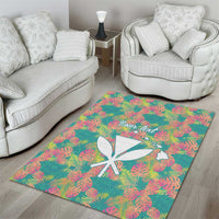 Seamless Hawaiian Quilt Pattern Area Rug Hawaii Culture Palm Leaf Tropical - Polynesian Pride