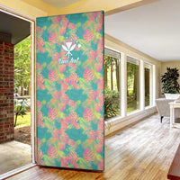 Seamless Hawaiian Quilt Pattern Door Cover Hawaii Culture Palm Leaf Tropical - Polynesian Pride