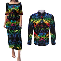 tonga-lgbt-couples-matching-puletasi-dress-and-long-sleeve-button-shirts-love-is-love-ngatu-rainbow-water-color