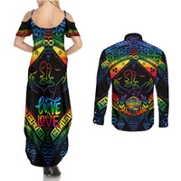 tonga-lgbt-couples-matching-summer-maxi-dress-and-long-sleeve-button-shirts-love-is-love-ngatu-rainbow-water-color