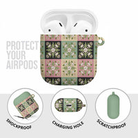 Seamless Pattern Maile and Pikake Lei AirPods Case Squares Maile Leaf - Polynesian Pride
